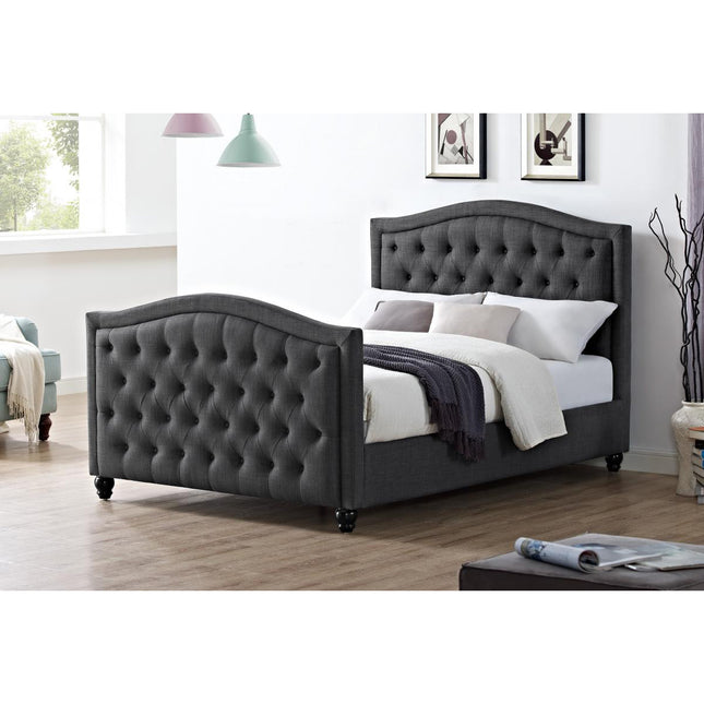 Daytona Linen Fabric Grey Bed