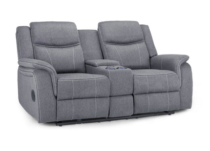 Galaxy Tech Electric Recliner 2 Seater Grey Fabric
