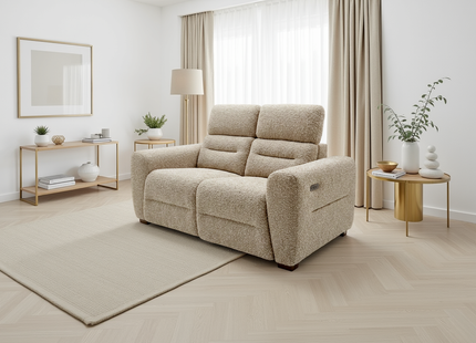 Tokyo Electric Recliner Beige 2 Seater