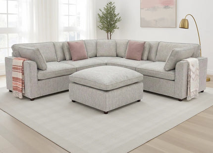Santorini Sofa Grey Large Corner with Footstool