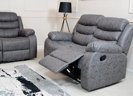 Grey Suede Fabric Sofa 3+2