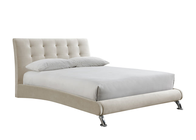 Hemlock Fabric Bed Frame in Warm Stone