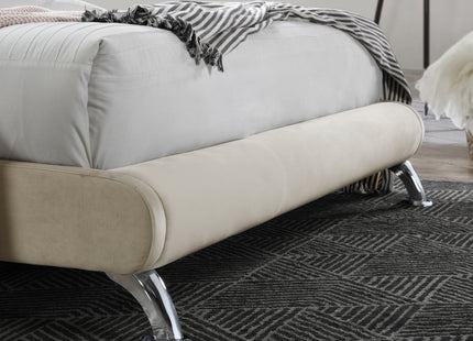 Hemlock Fabric Bed Frame in Warm Stone