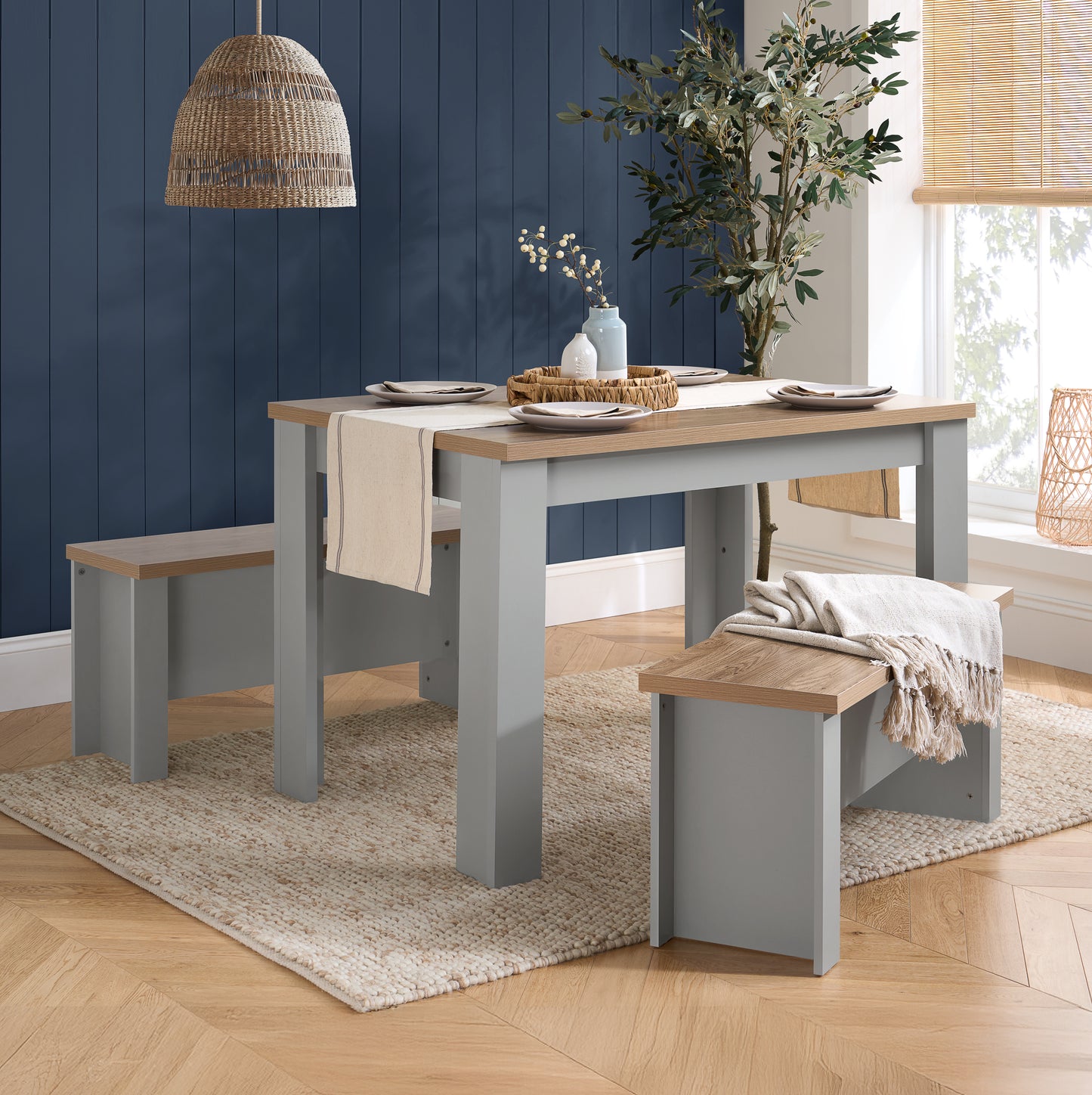 Highgate Dining Table & Bench Set