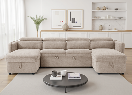 Capri Sofabed Beige U Shape Corner