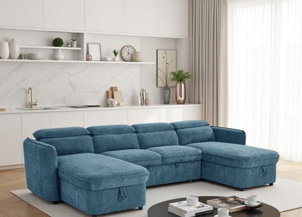 Capri Sofabed Blue U Shape Corner