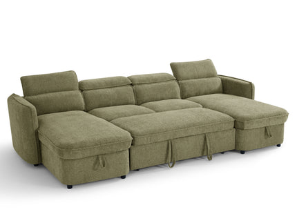 Capri Sofabed Green U Shape Corner