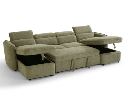 Capri Sofabed Green U Shape Corner