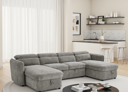 Capri Sofabed Grey U Shape Corner