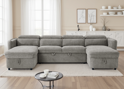 Capri Sofabed Grey U Shape Corner