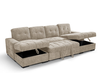 Palermo Sofabed Beige U Shape Corner