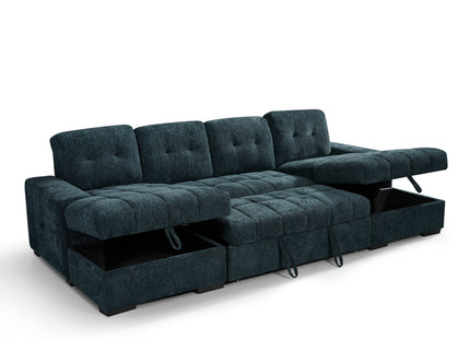 Palermo Sofabed Teal U Shape Corner