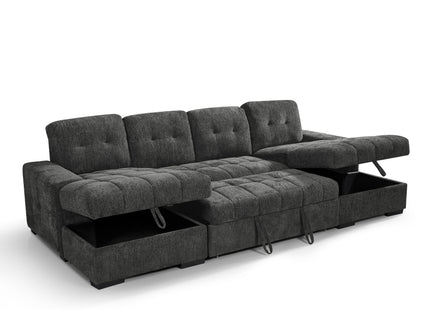 Palermo Sofabed Grey U Shape Corner