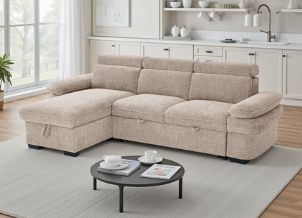 Hudson Sofabed Beige Universal Corner
