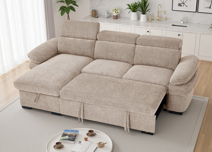 Hudson Sofabed Beige Universal Corner