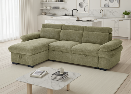 Hudson Sofabed Green Universal Corner