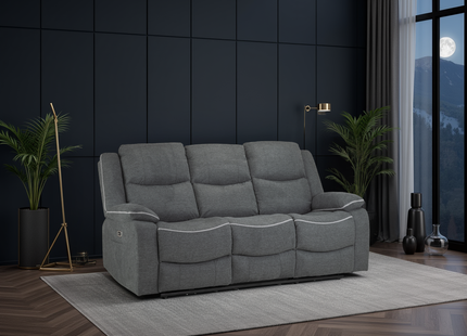 Harald Electric Recliner Sofa Fabric 3 Seater
