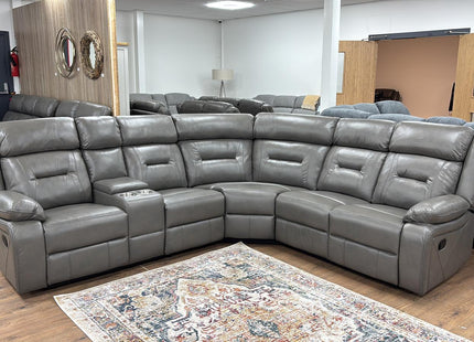 Novie Recliner Sofa Grey Large Corner