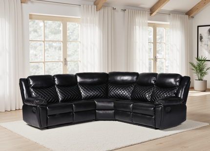 Myra Recliner Sofa Black Large Corner