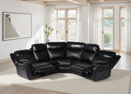 Myra Recliner Sofa Black Large Corner