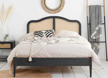 Leonie Rattan Bed Frame in Black