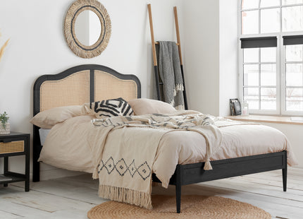 Leonie Rattan Bed Frame in Black