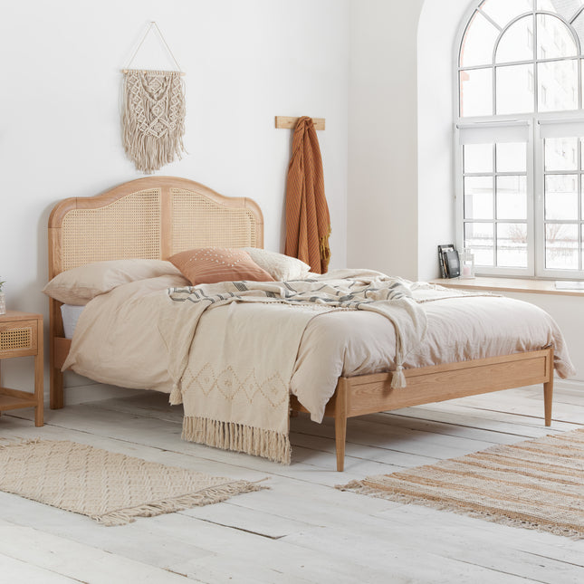 Leonie Rattan Bed Oak