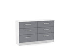 6 Drawer / White & Grey