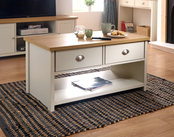 Lancaster Cream 2 Drawer Coffee Table