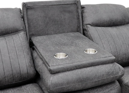 Leon Electric Recliner Sofa Grey 3 Seater