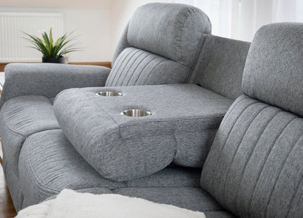 Linden Electric Recliner Sofa Grey 3 Seater