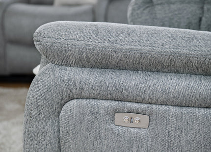 Linden Electric Recliner Sofa Grey 3 Seater