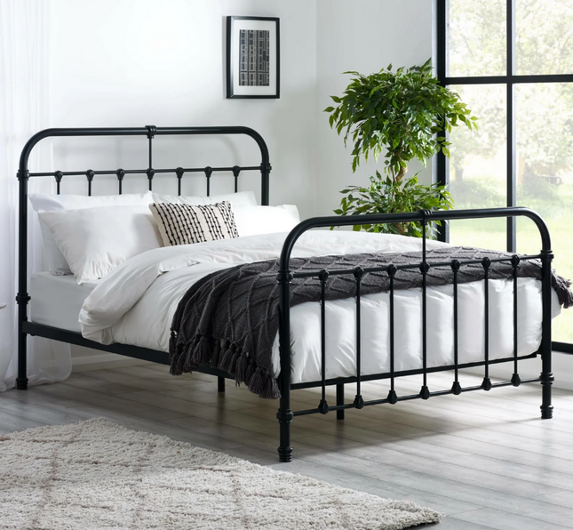 Lotte Black Metal Bed Frame