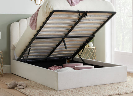 Monaco Fabric Ottoman Bed in White