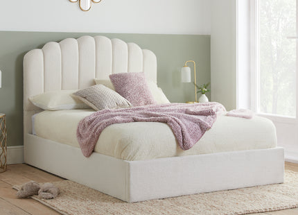 Monaco Fabric Ottoman Bed in White
