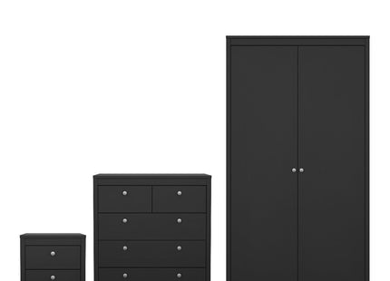 Madrid 3 Piece Bedroom Set - Matt Black