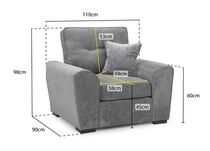 Maxwell Sofa Grey Armchair