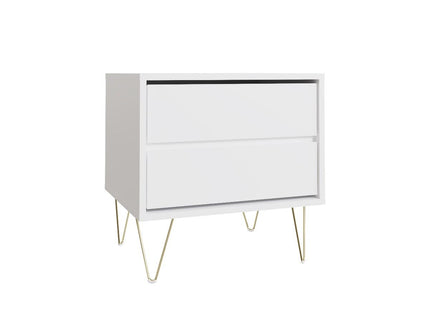 Monaco 2 Drawer Bedside - White