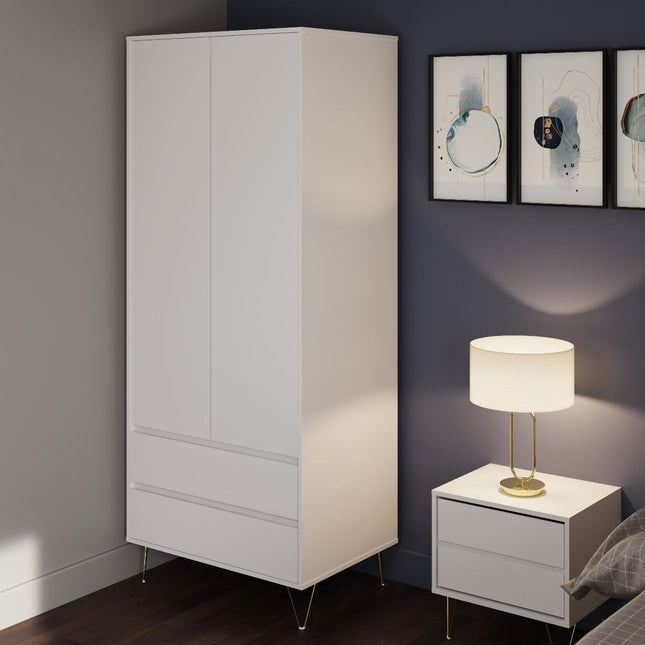 Monaco White 2 Door Wardrobe
