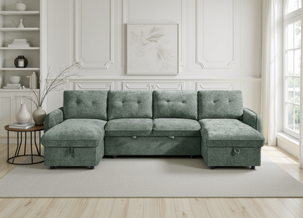 Moscow Sofabed Green U Shape Corner