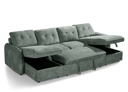 Moscow Sofabed Green U Shape Corner