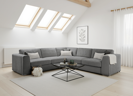 Naples Sofa Grey Large Corner