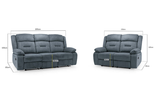 Novie Recliner Sofa Fabric 3+2SET