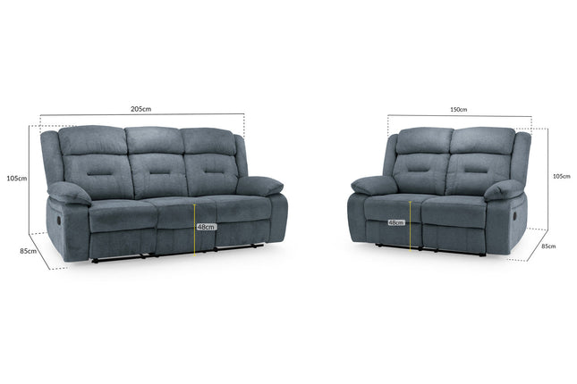 Novie Recliner Sofa Fabric 3+2SET