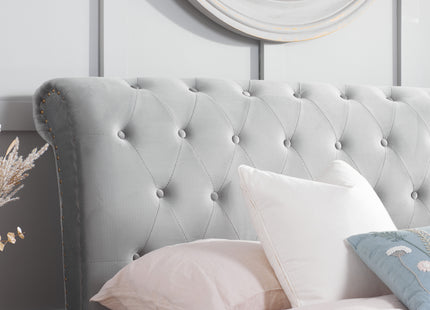 Opulence Fabric Bed Frame Grey Velvet