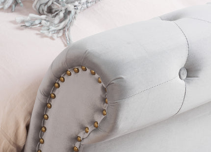 Opulence Fabric Bed Frame Grey Velvet
