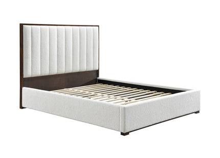 White Boucle Bed Frame
