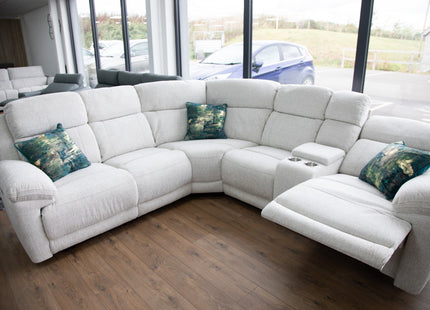 Owen Electric Recliner Sofa Beige Large Corner