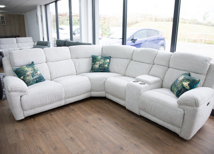 Owen Electric Recliner Sofa Beige Large Corner
