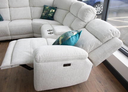 Owen Electric Recliner Sofa Beige Large Corner